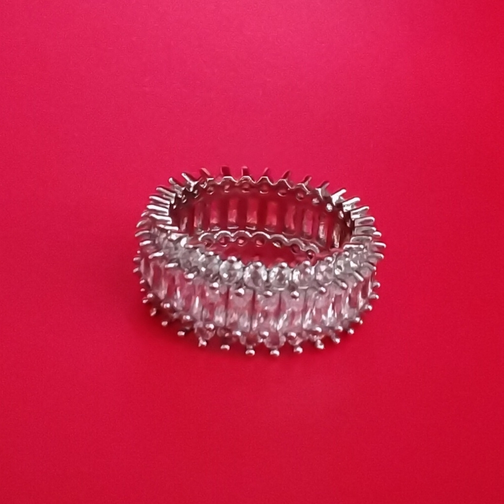 Cubic Zirconia Diamond Crown Ring